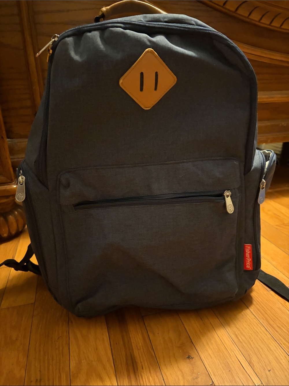 Fisher-Price Gray Backpack with Tan Accent